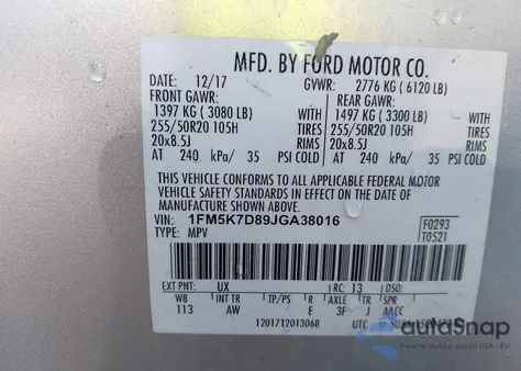 2018 Ford Explorer Xlt from USA, damaged, VIN 1FM5K7D89JGA38016